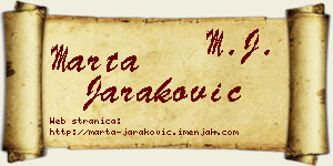 Marta Jaraković vizit kartica